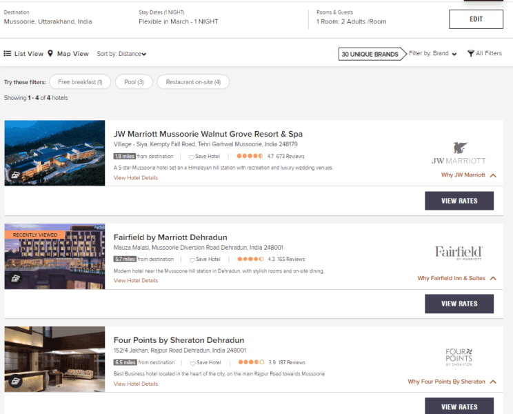 Find Marriott Best Points Redemption Rate - PointsMath