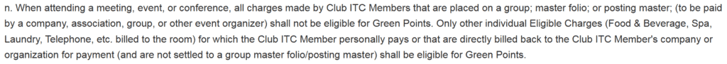 Members do not earn green points for events.