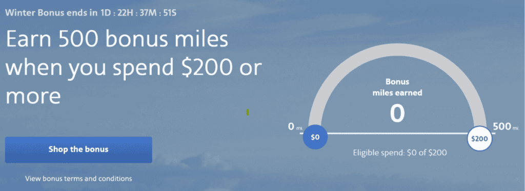 Bonus Miles on Airline Shopping Portal