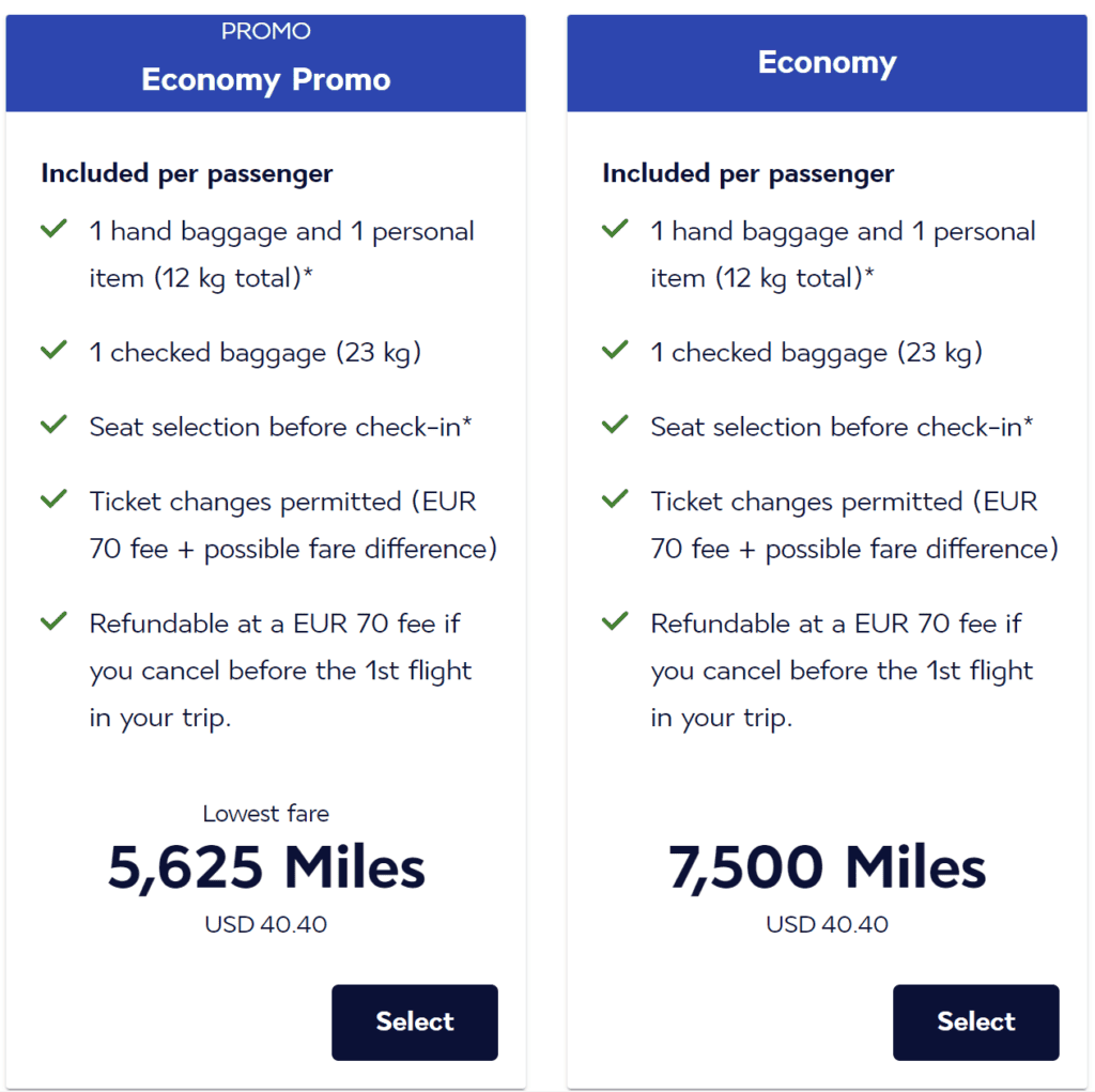 Flying Blue Economy Class Promo Rewards Conditions