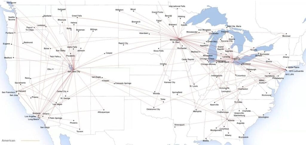 SkyWest Delta Route Map