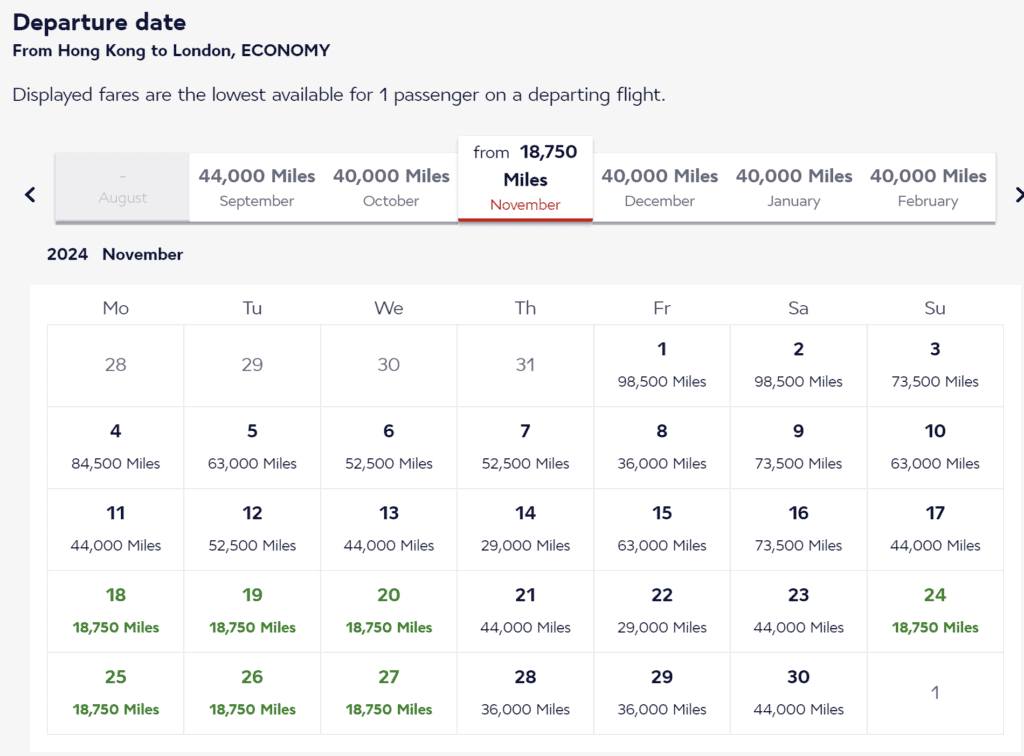 HKG-LHR Promo Rewards