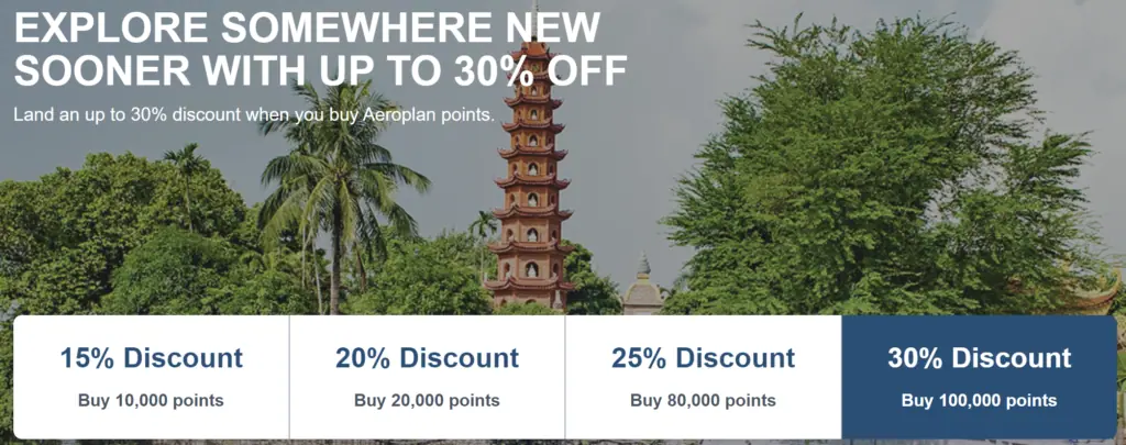 Buy Aeroplan Points During Promotion with Bonus or Discount