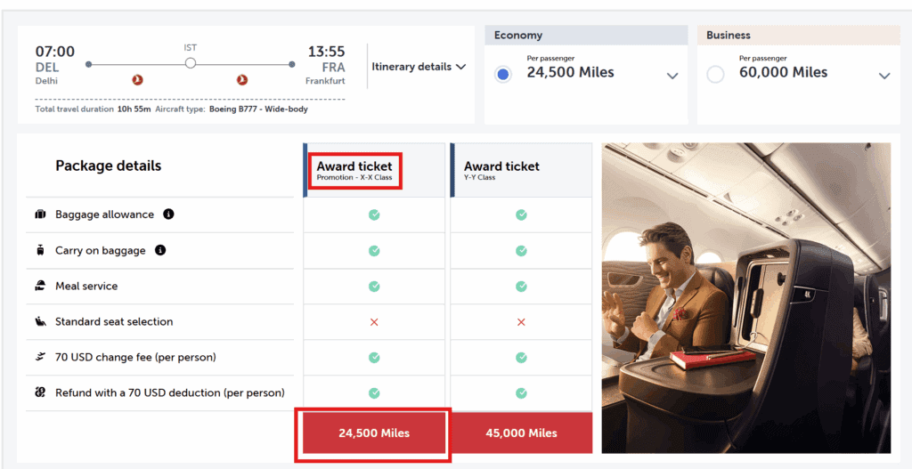 Fly India to Europe in 24.5K Miles