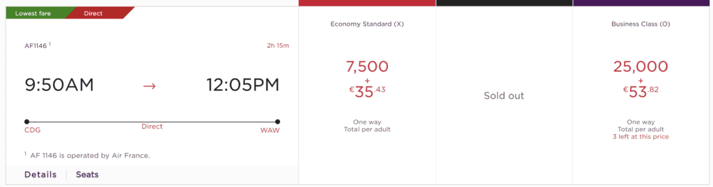 CDG-WAW Virgin Points