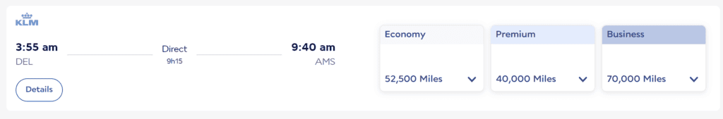 DEL-AMS with Flying Blue and Comparison with Virgin Atlantic