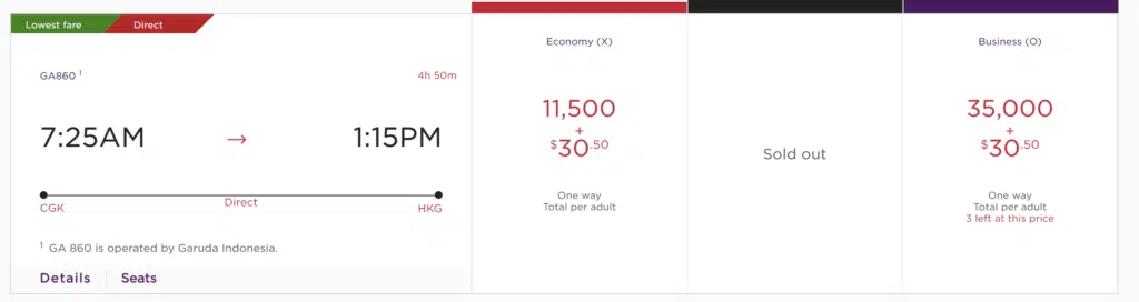 CGK-HKG with Virgin Atlantic Points