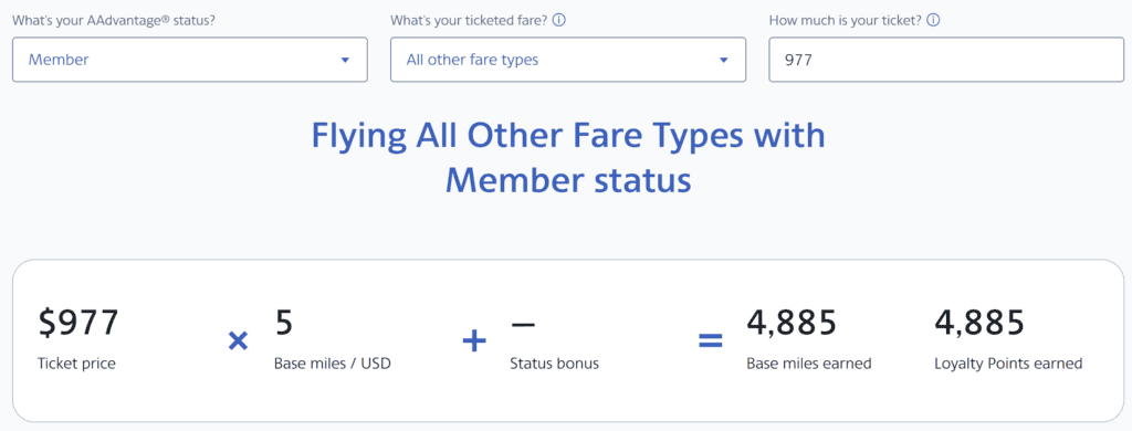 How many miles you earn when flying American Airlines?