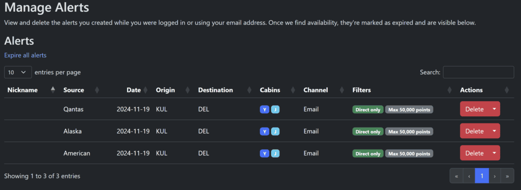 Manage Seats.Aero Alerts