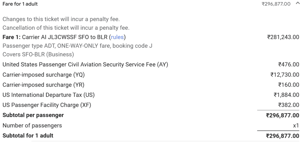 Earning Miles on SFO-BLR Route (Business Class)