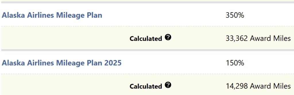 Alaska Mileage Plan Earning Changes on Partner