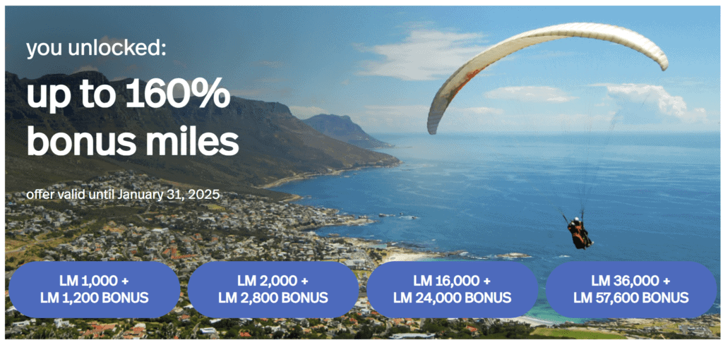 Buy Avianca LifeMiles with up to 160% Bonus Miles