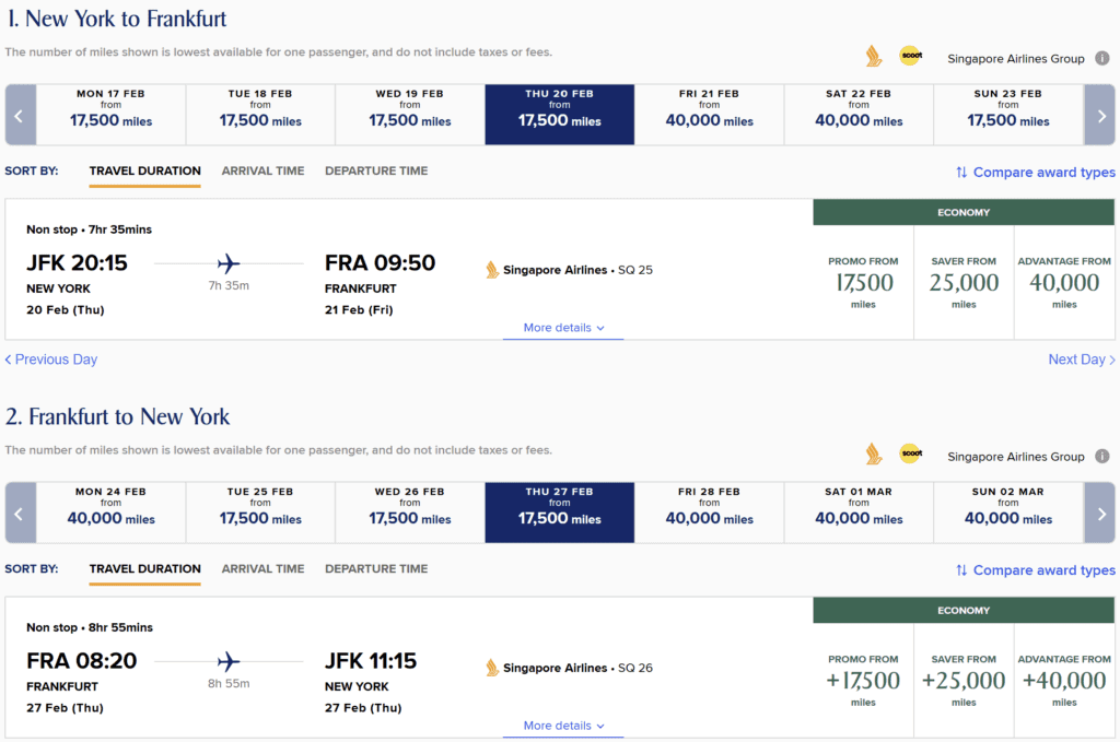 JFK-FRA Economy Round Trip