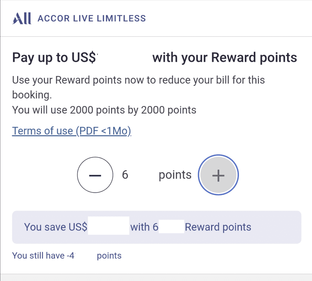 Accor Points use if points are not credited