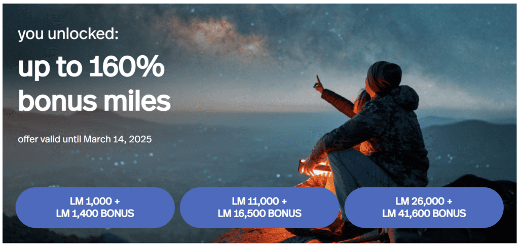 Buy Avianca LifeMiles with up to 160% Bonus Miles