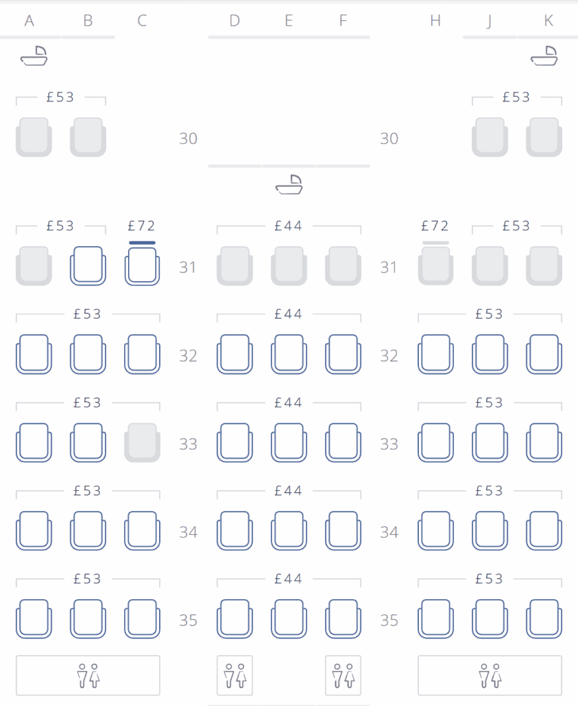 British Airways A350 Economy Seats