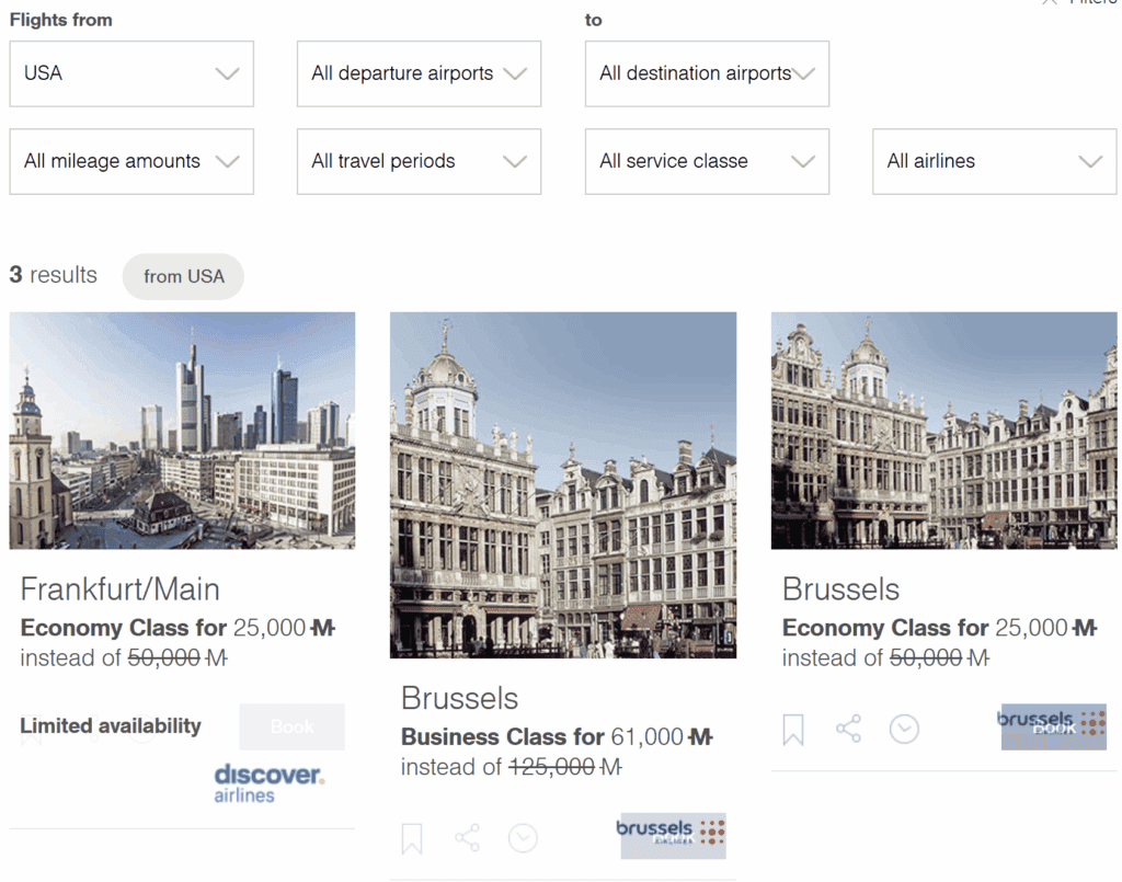 Miles & More Mileage Bargains to Europe from USA