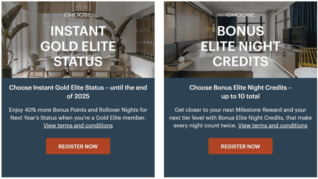 IHG: Choose Instant Gold Status or Bonus Night Credits