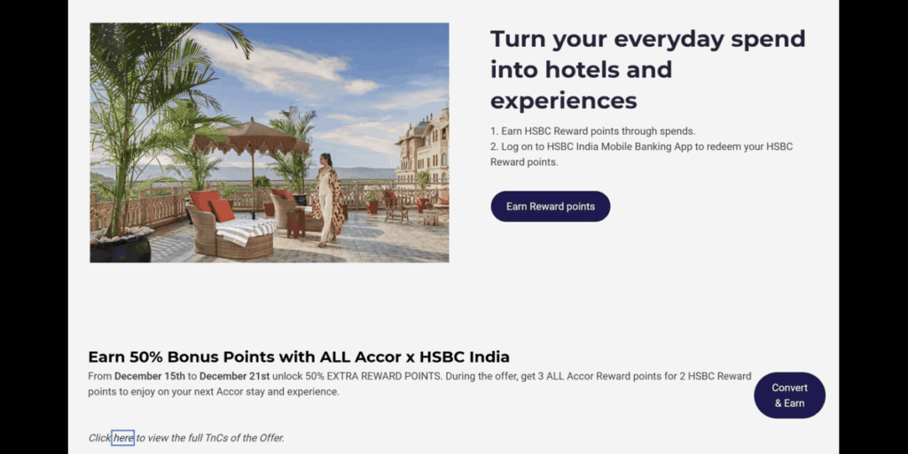HSBC India Accor Transfer Bonus Promotion