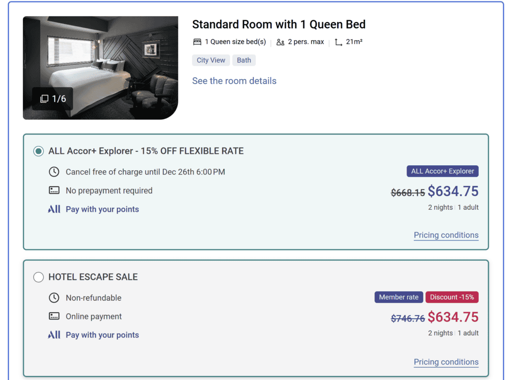 No Promotional Stacking of Discount for Accor+ Explorer Members However other benefits may apply