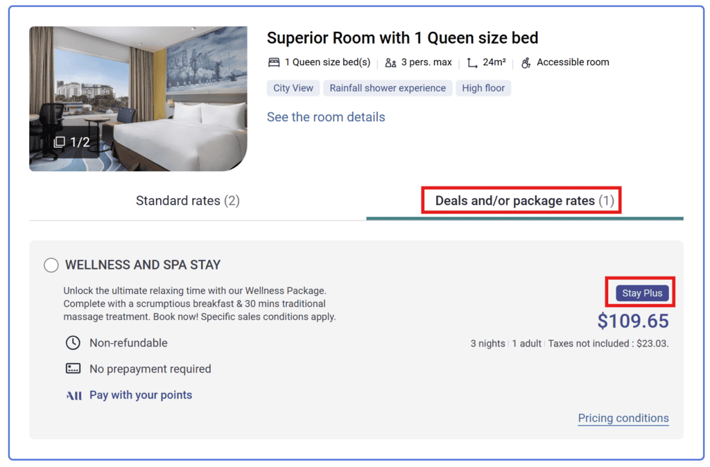 Stay Plus with package rates