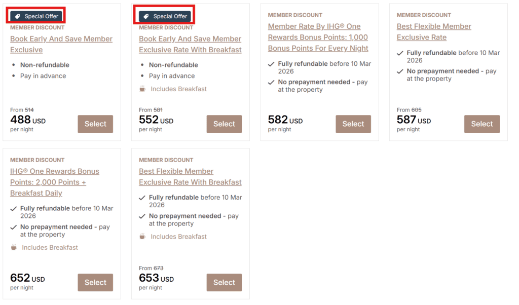 IHG Winter Promotion Rate