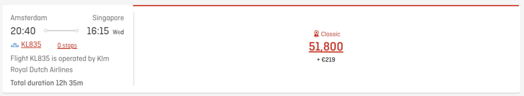 KLM Using Qantas Points Amsterdam to Singapore