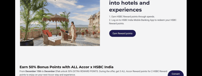 HSBC India Accor Transfer Bonus Promotion